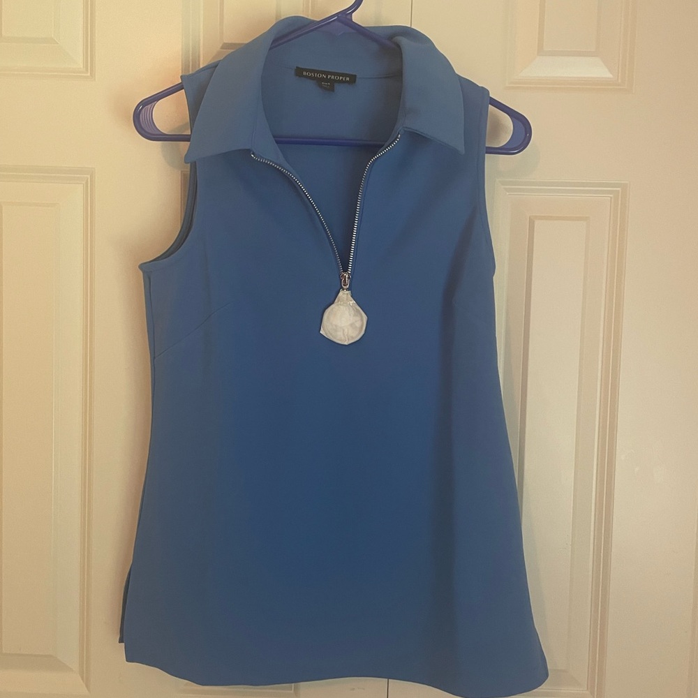 Boston Proper Blue Sleeveless Top